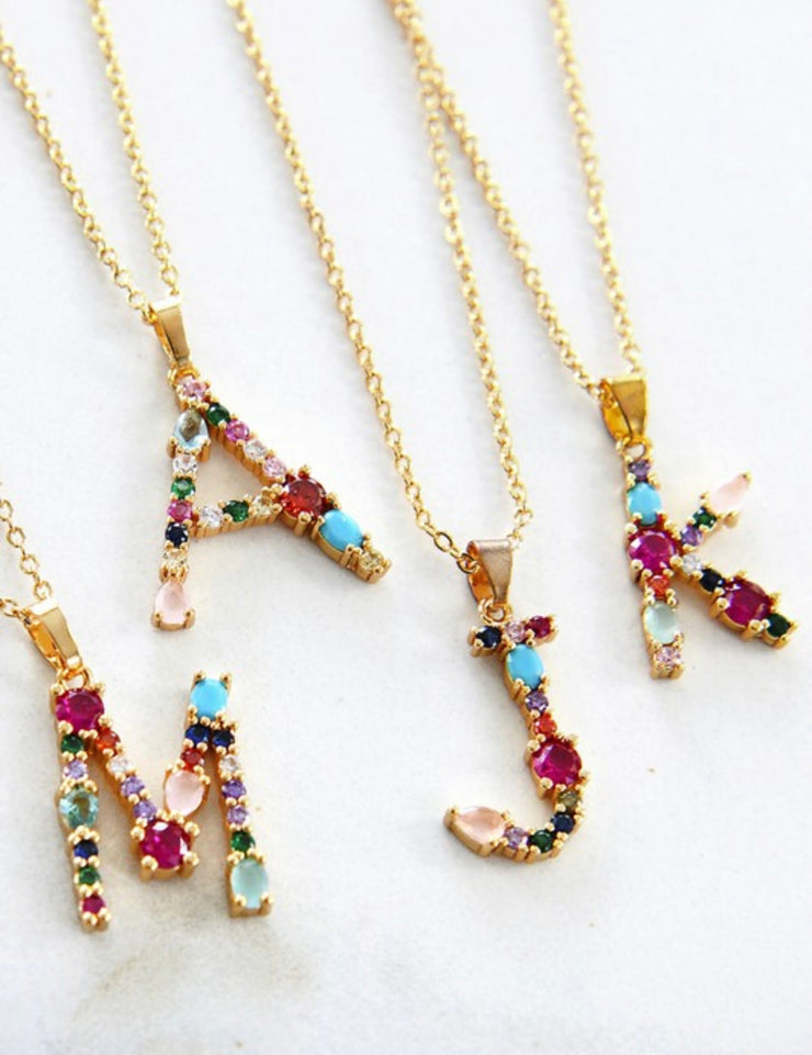 Gem Initial Necklace